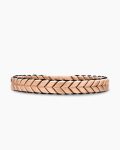 Chevron Woven Bracelet|18K Rose Gold and Black Nylon, 9mm