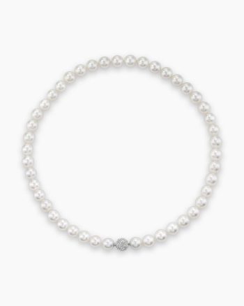 DY Lumina Pearl Necklace|Platinum with Diamonds