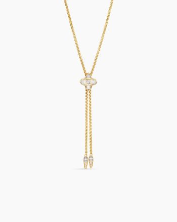 Pavé Chain Diamond Slider Necklace|Yellow Gold