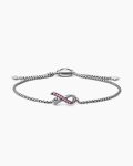 Cable Collectibles® Ribbon Chain Bracelet|Sterling Silver with Pavé Pink Sapphires, 1.5mm