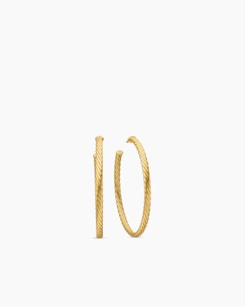 Cablespira® Hoop Earrings|18K Yellow Gold, 2in