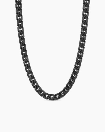 Curb Chain Angular Link Necklace|Black Titanium, 8.7mm