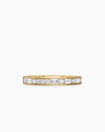 DY Eden Partway Alternating Diamond Band Ring|18K Yellow Gold with Diamonds, 2.8mm