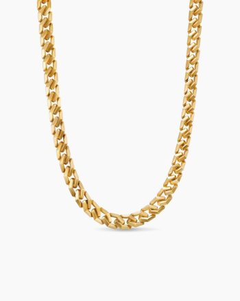 Curb Chain Angular Link Necklace|18K Yellow Gold, 8.7mm