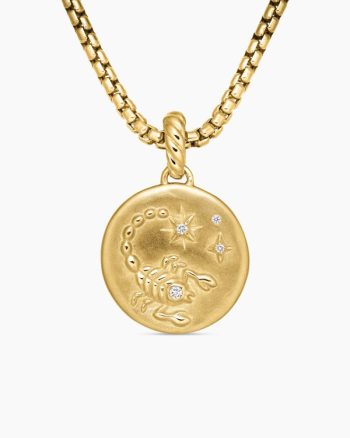 Scorpio Amulet|18K Yellow Gold with Diamonds, 19mm