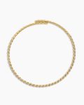 Sculpted Cable Flex Necklace|18K Yellow Gold with Diamonds, 5mm