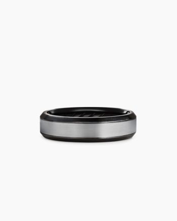 Beveled Band Ring|Black Titanium with Grey Titanium, 6mm