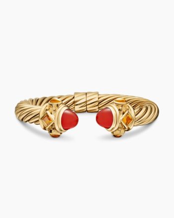 Renaissance® Classic Cable Bracelet|18K Yellow Gold with Carnelian and Madeira Citrine, 10mm