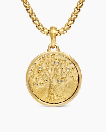 Life and Death Duality Amulet|18K Yellow Gold with Diamonds, 24mm