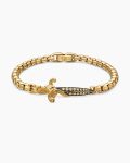 Waves Dagger Bracelet|18K Yellow Gold with Cognac Diamonds, 5mm