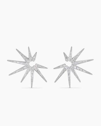 Liberty Bright Cut Hoop Earrings|White Gold with Diamonds