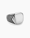 Chevron Signet Ring|Sterling Silver, 18mm