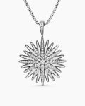 Starburst Pendant|Sterling Silver with Diamonds, 32mm