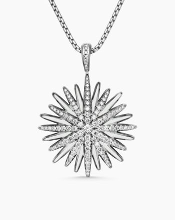 Starburst Pendant|Sterling Silver with Diamonds, 32mm