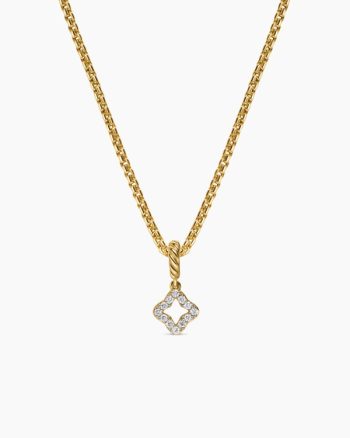 Micro Pavé Quatrefoil Amulet|18K Yellow Gold with Diamonds, 7.4mm