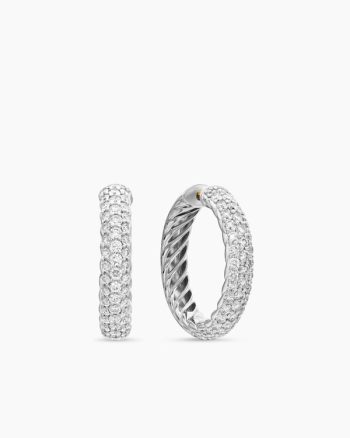 DY Mercer® Hoop Earrings|Sterling Silver with Diamonds, 25.4mm