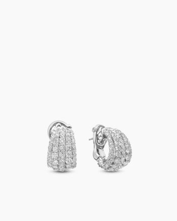 Floating Diamonds Shrimp Earrings|White Gold