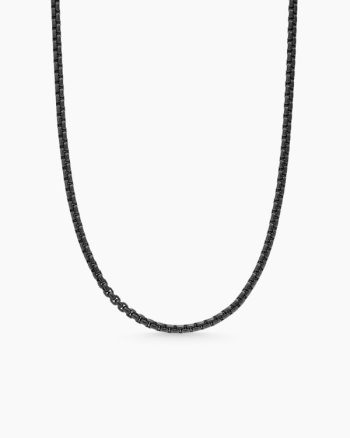 DY Bel Aire Color Box Chain Necklace|Black Acrylic with 14K Yellow Gold, 2.7mm
