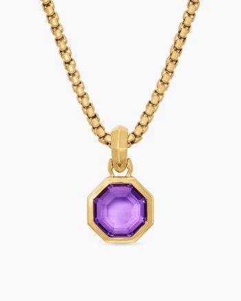 Octagon Cut Amulet|18K Yellow Gold with Amethyst, 13mm