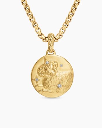 Aries Amulet|18K Yellow Gold with Diamonds, 19mm