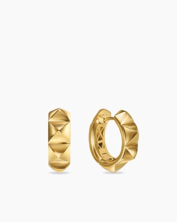 Pyramid Hoop Earrings|18K Yellow Gold, 18.7mm