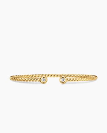 Petite Modern Renaissance® Cablespira® Bracelet|18K Yellow Gold with Diamonds, 2.6mm