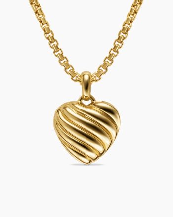 Sculpted Cable Heart Locket|18K Yellow Gold, 23mm