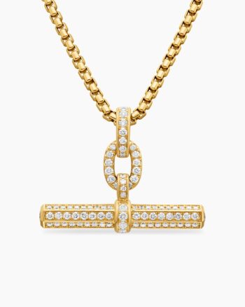 Lexington E/W Barrel Pendant|18K Yellow Gold with Diamonds, 36mm