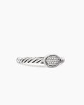 Cable Collectibles® Oval Stack Ring|Sterling Silver with Pavé Diamonds, 2.5mm