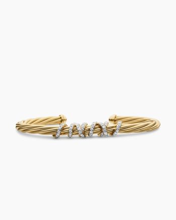 Helena Center Station Bracelet|18K Yellow Gold with Diamonds, 4mm