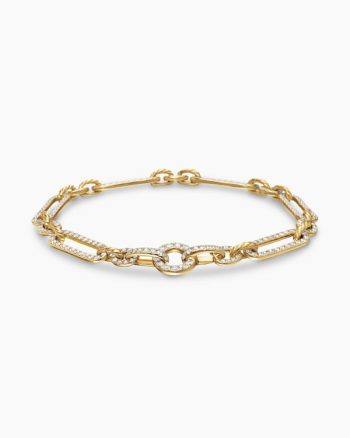Lexington Chain Bracelet|18K Yellow Gold with Full Pavé Diamonds, 6.5mm