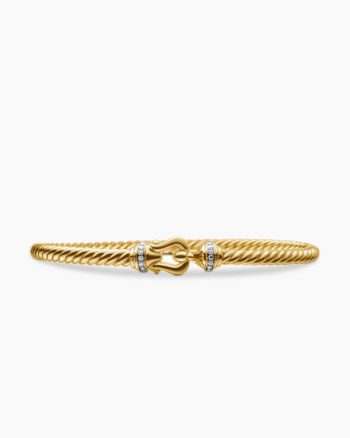 Buckle Cablespira® Bracelet|18K Yellow Gold with Diamonds, 3.5mm