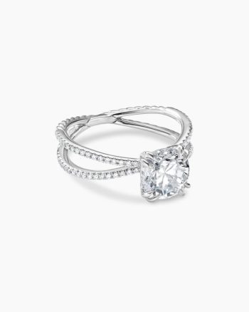 DY Crossover® Pavé Engagement Ring|Platinum, Cushion Cut