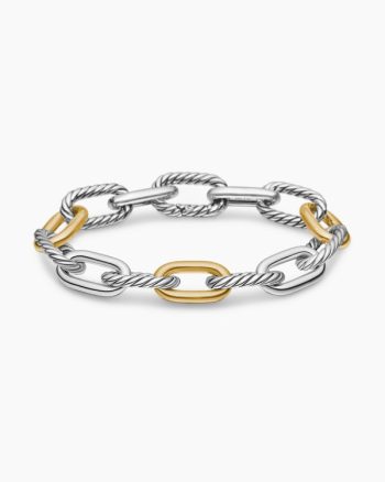DY Madison® Chain Bracelet|Sterling Silver with 18K Yellow Gold, 11mm