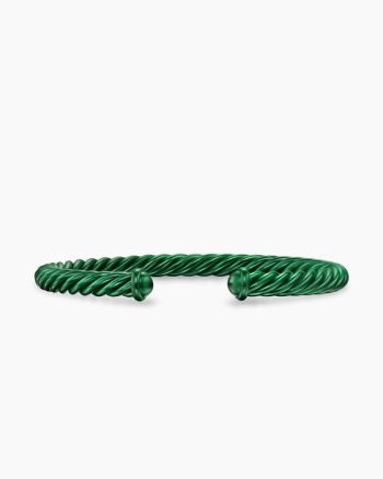 Cable Cuff Bracelet|Green Aluminum, 6mm