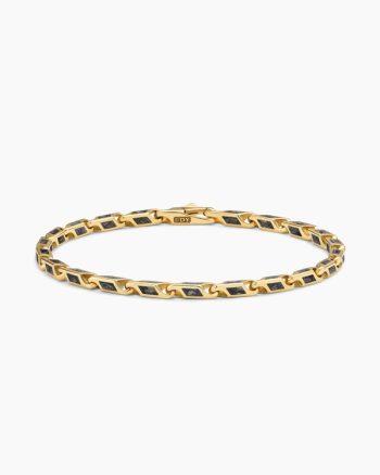 Streamline® Faceted Chain Bracelet|18K Yellow Gold with Forged Carbon, 4.3mm