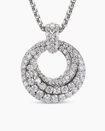 Floating Diamonds Pendant|White Gold