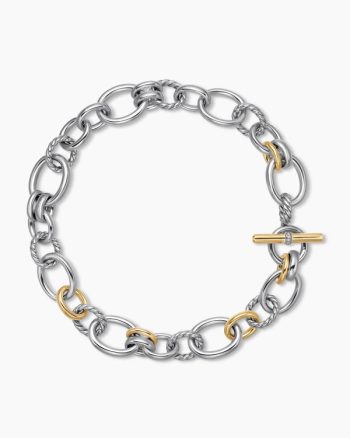 DY Mercer® Chain Necklace|Sterling Silver with 18K Yellow Gold and Diamonds, 20mm