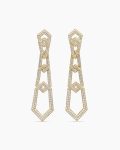 Carlyle™ Linked Drop Earrings|18K Yellow Gold with Diamonds, 74mm