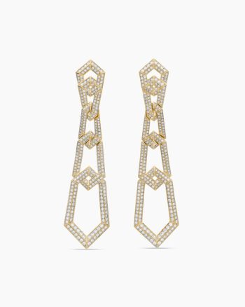 Carlyle™ Linked Drop Earrings|18K Yellow Gold with Diamonds, 74mm