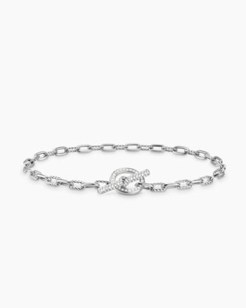 DY Madison® Pavé Toggle Chain Bracelet|Sterling Silver with Diamonds, 3mm