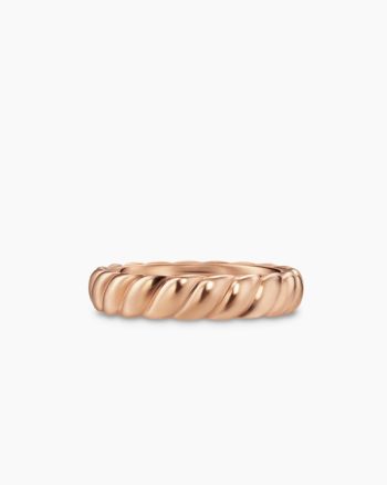 Sculpted Cable Band Ring|18K Rose Gold, 5mm