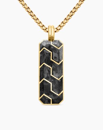 Streamline® Ingot Amulet|18K Yellow Gold with Forged Carbon, 43mm