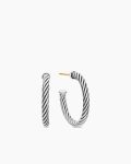 Cable Hoop Earrings|Sterling Silver, 3/4in