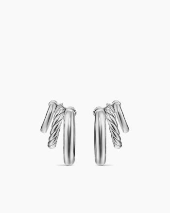 DY Mercer® Three Row Hoop Earrings|Sterling Silver, 21mm