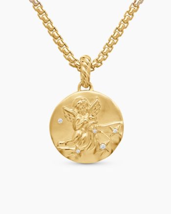 Aquarius Amulet|18K Yellow Gold with Diamonds, 19mm