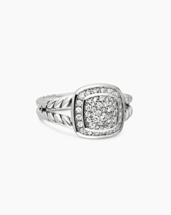 Petite Albion® Ring|Sterling Silver with Pavé Diamonds, 7mm