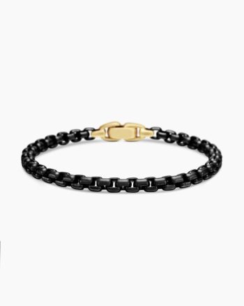 Box Chain Bracelet|Stainless Steel with 14K Yellow Gold, 5mm