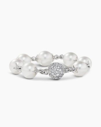 DY Lumina Pearl Classic Bracelet|White Gold with Diamonds