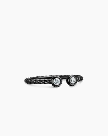 Petite Modern Renaissance® Open Round Ring|Black Titanium with Diamonds, 3.9mm